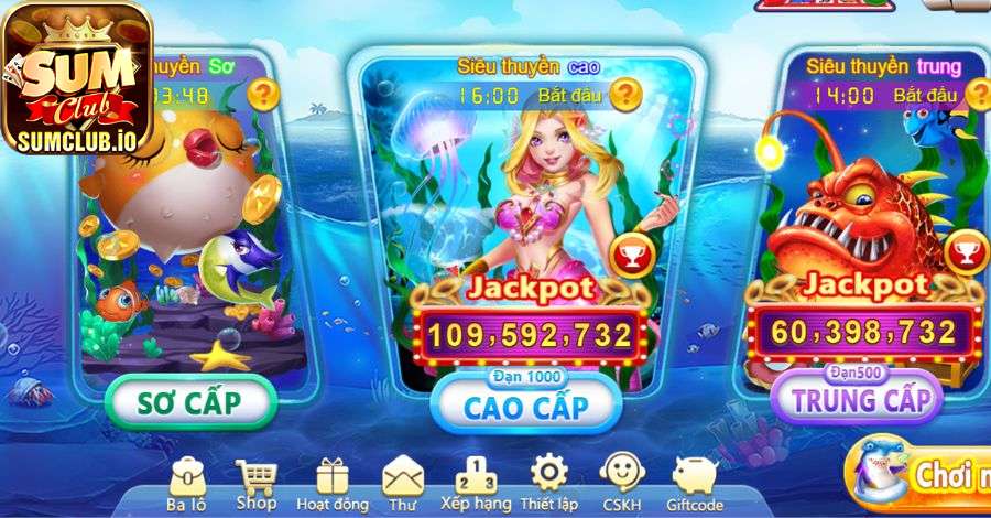 Ứng dụng game tích hợp kho trò chơi đặc sắc với nhiều cấp độ bắn cá khác nhau